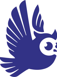 Logo, showing an owl in flight